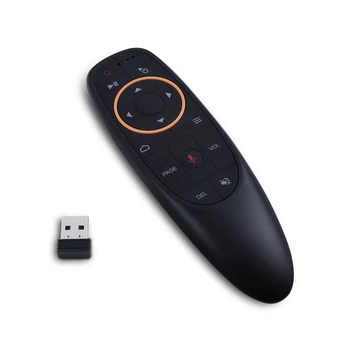 G10S Oro Pelės Balso Nuotolinio Valdymo 2.4 G USB Imtuvas Android TV BOX PC Gyro Jutikliai, Mini Belaidė Smart Remote - Nuotrauka 1  