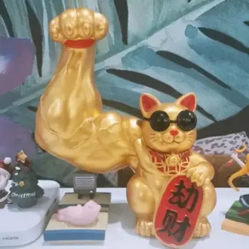 Big Rankos Pasisekė Katės Statulėlės, Dovanų Sveikinimo Katės Durys, Interjero Kambarį Dekoro Pasisekė Katė Kinijos Garbanojimo Ranką Likimo Priedai - Nuotrauka 1  