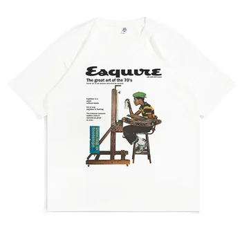 Juokinga, Print T Shirt Vyrams, Moterims, Negabaritinių Medvilnės Unisex Patogūs marškinėliai Hip-Hop, Rokas Prarasti Atsitiktinis Tees Viršūnes Harajuku Streetwear - Nuotrauka 2  