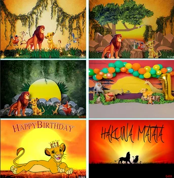 Disney Užsakymą Fone Miško Simba Liūtas Karalius Vaikas Berniukas Gimtadienio Foto Fone Saulėlydžio Baby Shower Reklama Plakatas Animacinių Filmų - Nuotrauka 1  