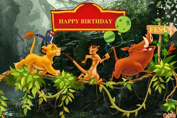 Disney Užsakymą Fone Miško Simba Liūtas Karalius Vaikas Berniukas Gimtadienio Foto Fone Saulėlydžio Baby Shower Reklama Plakatas Animacinių Filmų - Nuotrauka 2  