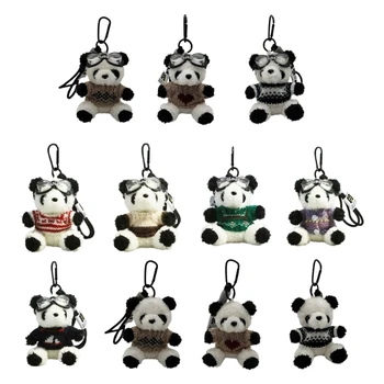 Animacinių Filmų Turėti Maišelį Pakabukas Keychain Stilingas Panda Paketų Prižiūrėtojų Raktinę Pliušinis Žaislas Keychain Papuošalai Asmeninį Krepšiai Apdaila - Nuotrauka 1  