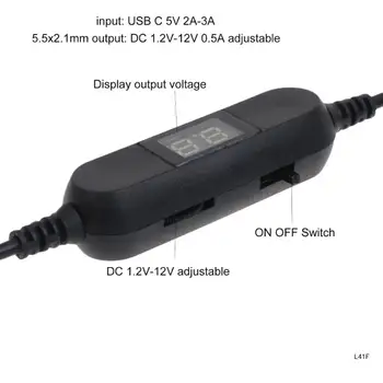 USB C 5V iki 1V 3V 4.5 V 6 V 9V 12V Reguliuojamas Išėjimo Įtampos Kabelių Žingsnis Aukštyn Žemyn Keitiklio Laido Žaislų Laikrodis ir daugiau - Nuotrauka 1  