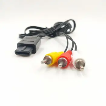 3 RCA AV Audio Video Composite Kabelį, Laidą SNES Super Nintendo N64 GameCube Juoda Spalva - Nuotrauka 1  