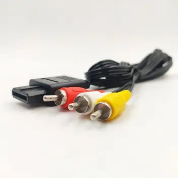 3 RCA AV Audio Video Composite Kabelį, Laidą SNES Super Nintendo N64 GameCube Juoda Spalva - Nuotrauka 2  