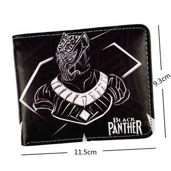 Marvel Herojus Black Panther Trumpas Aplankai Su Kredito Kortelės Turėtojas Monetų Kišenėje - Nuotrauka 2  