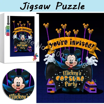 Mickey Mouse Dėlionės Disney Mickey ' s Costime Šalis Puzzle 300/500/1000 Vienetų Galvosūkiai, Vaikų Animacinių filmų Žaislai, Dovanos - Nuotrauka 1  