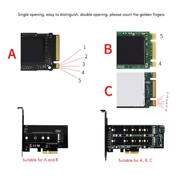 M. 2 Nvme SSD NGFF, Kad PCIE X4 Adapterio plokštę Klavišą M-B Dviguba Sąsaja Plėtros Kortelę Palaiko 20110 SSD - Nuotrauka 2  
