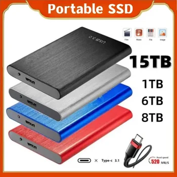 Išorinį Kietąjį Diską Nešiojamų SSD 16TB Išorinio Kietojo Disko USB 3.1 Kietajame Diske Didelės Spartos Saugojimo PC/Mac/Telefono - Nuotrauka 1  