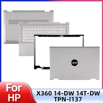 Naujas Atveju HP PAVILION X360 14-DW 14M-DW TPN-I137 LCD Back Cover Palmrest Apačioje Padengti L97989-001 Sidabrinė - Nuotrauka 1  