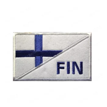Išsiuvinėti PVC Gumos Pleistras Suomijos Vėliava Nacionalinės FIN Suomi Šaligatvio Pleistrai Taktinių Kariuomenės Emblema Appliqued Dekoratyvinis Ženkliukai - Nuotrauka 2  