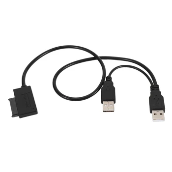 Slim SATA Kabelis USB 2.0 7+6 Išorinio Maitinimo Laptopo SATA Adapteris Keitiklis Remti Window Xp/7/8/10 Mac OS EM88 - Nuotrauka 2  