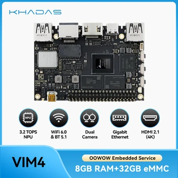 Khadas VIM4 A311D2 SoC Bendrosios Valdybos Kompiuteris 8 Core 2.2 GHz su 4K UI/WiFi 6/BT5.1/3 Ekranas/Dual Camera/Gigabit Ethernet Multi - Nuotrauka 1  