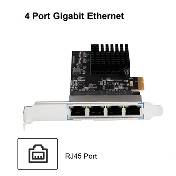 Pcie 4 Uostų Gigabit Ethernet Controller Card 1X 1000Mbps NIC RTL8111H Lustai Su Žemo Profilio Laikiklis, Skirtas Staliniams - Nuotrauka 2  